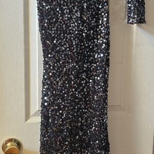 Elegant Sequin Black Dress